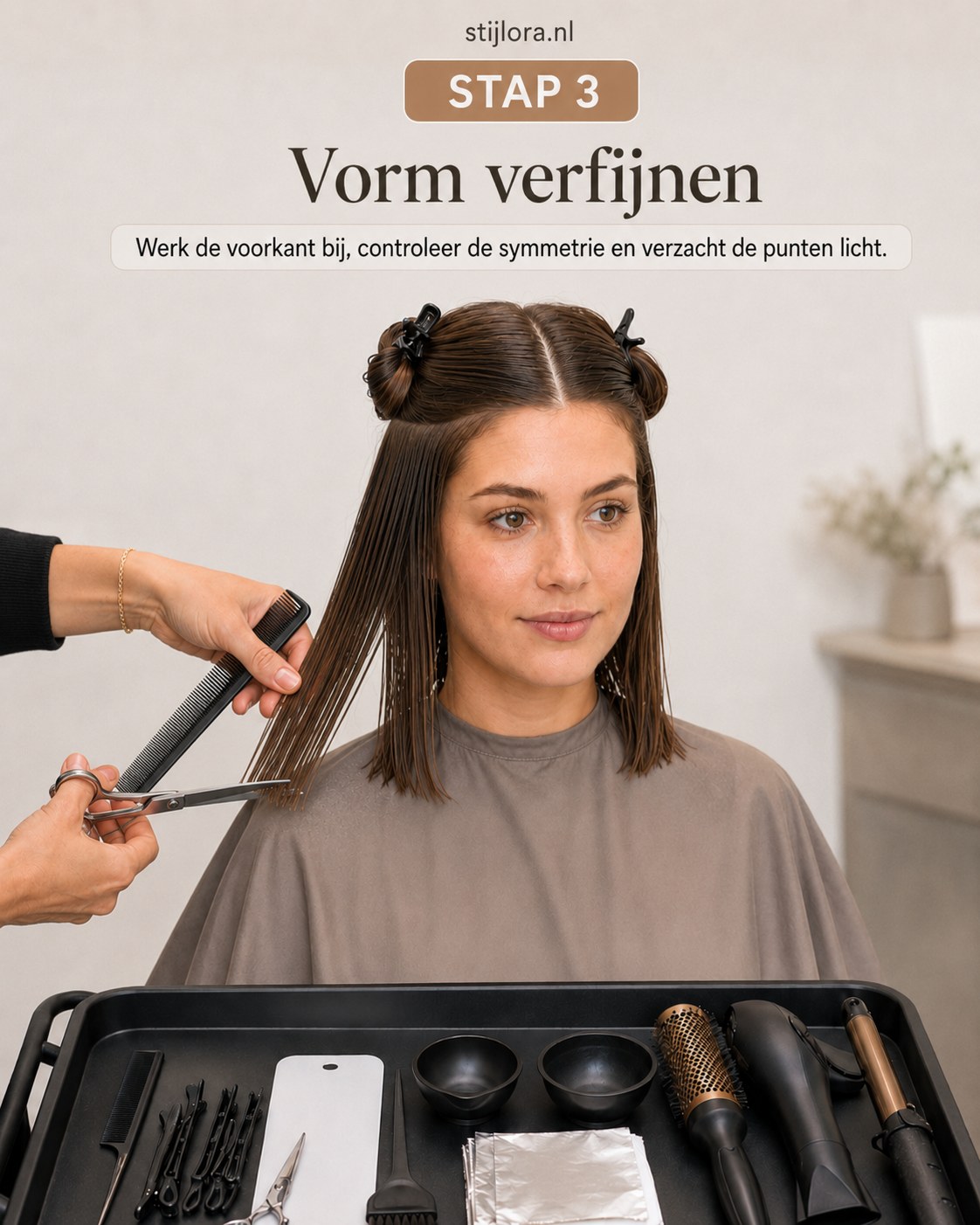 Voorkant bijgewerkt en punten verzacht voor een gebalanceerde honey blonde lobvorm