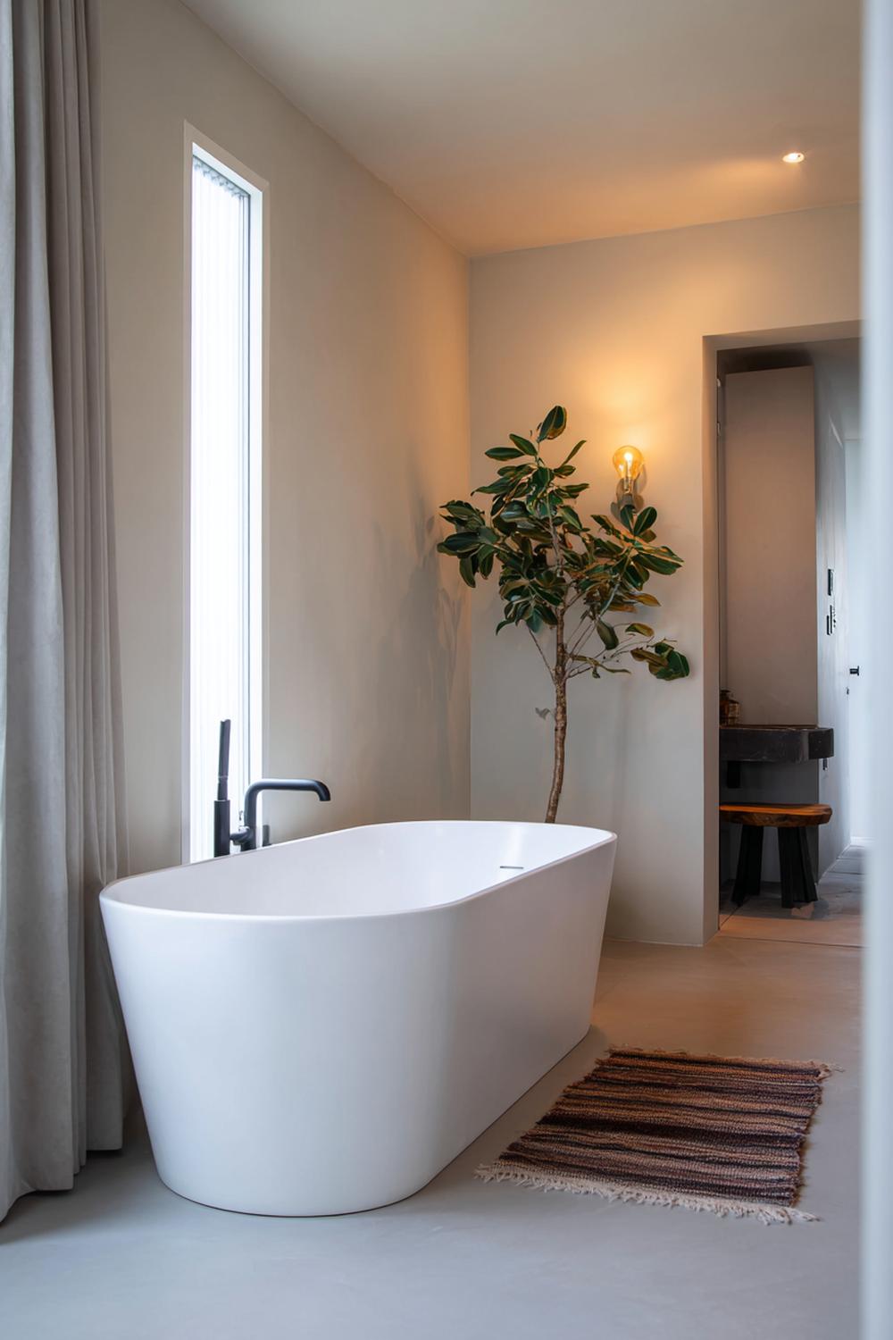 6. Japandi interiors met badkamer in microcement en cederaccent