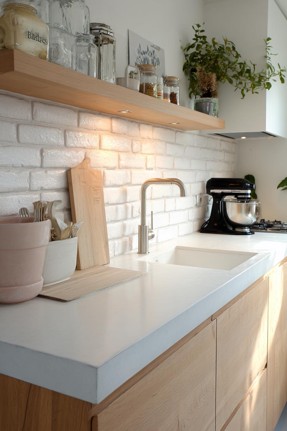 2. Keuken inspiratie in Scandinavisch eiken met witte metrotegels