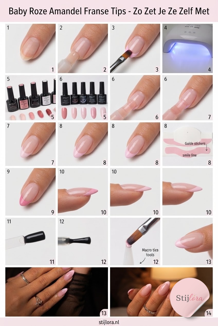 Baby Roze Amandel Franse Tips - Zo Zet Je Ze Zelf Met Gel