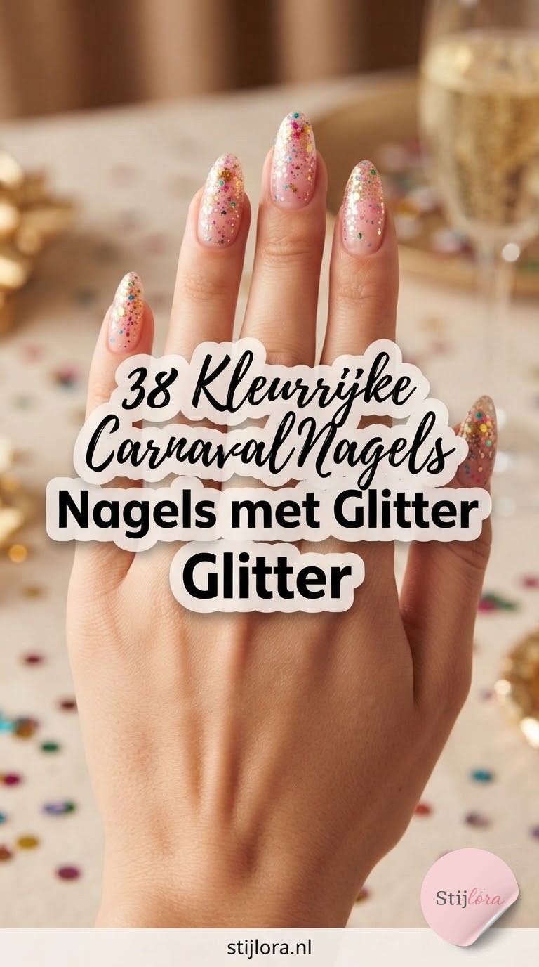 38 Kleurrijke Carnaval Nagels met Glitter