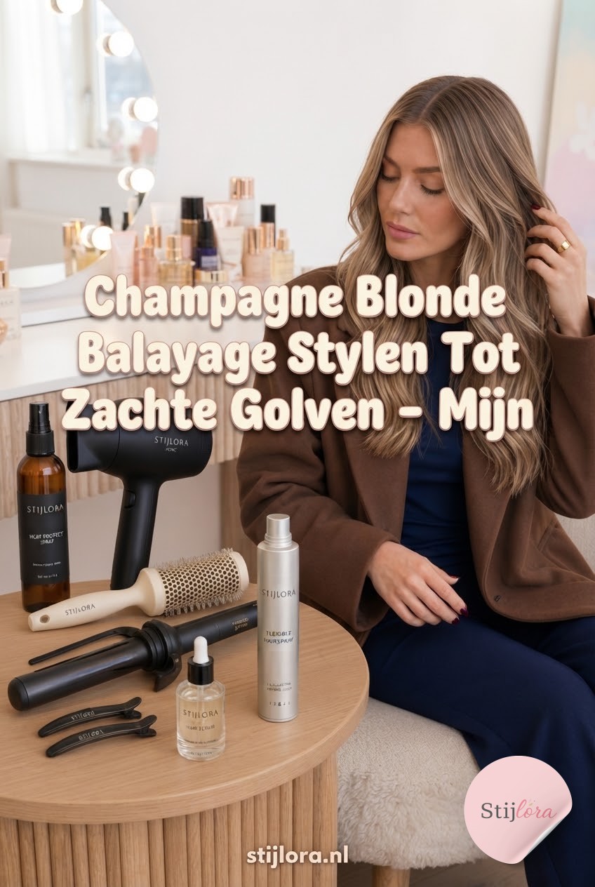 Champagne Blonde Balayage Stylen Tot Zachte Golven - Mijn