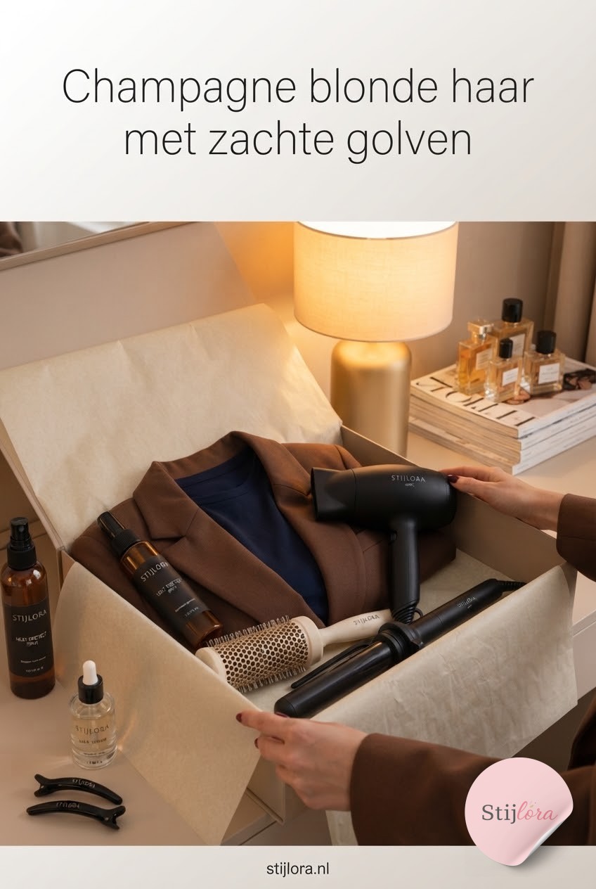 Champagne blonde haar met zachte golven