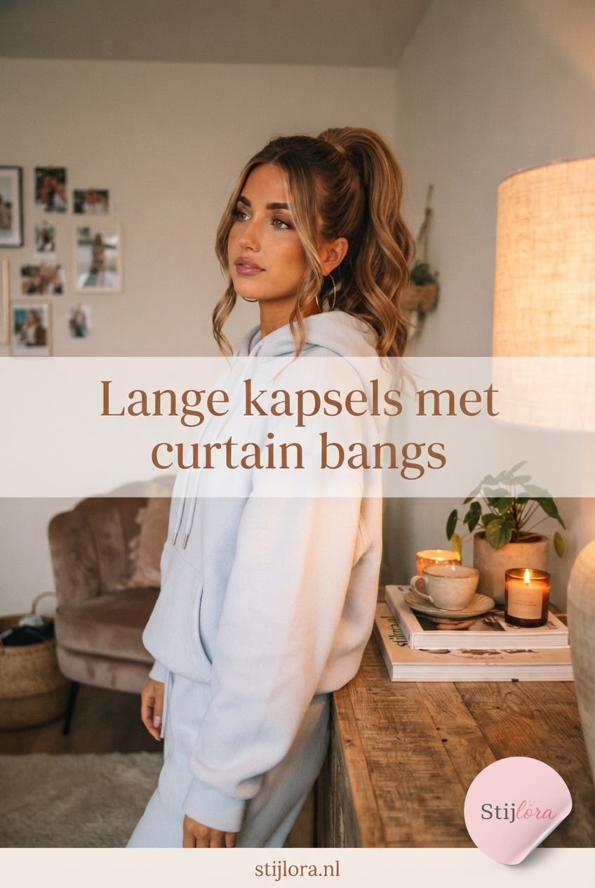 Lange kapsels met curtain bangs
