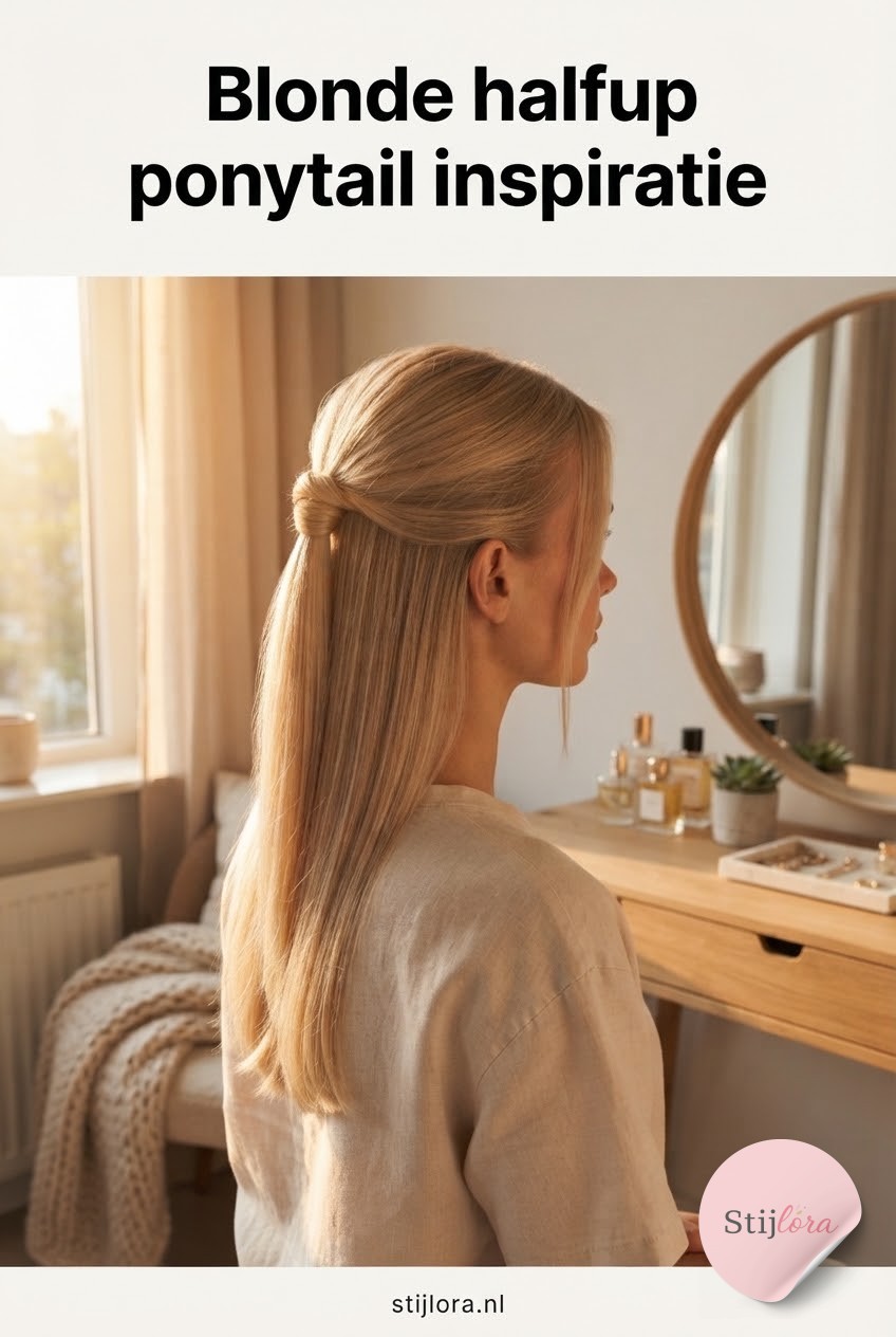 Blonde halfup ponytail inspiratie