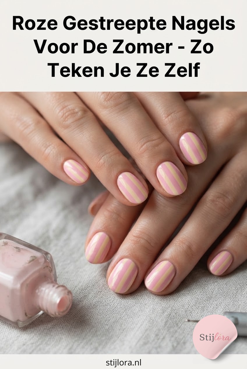 Roze Gestreepte Nagels Voor De Zomer - Zo Teken Je Ze Zelf,