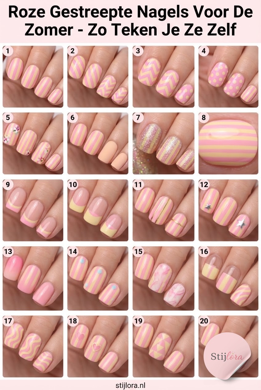 Roze Gestreepte Nagels Voor De Zomer - Zo Teken Je Ze Zelf,