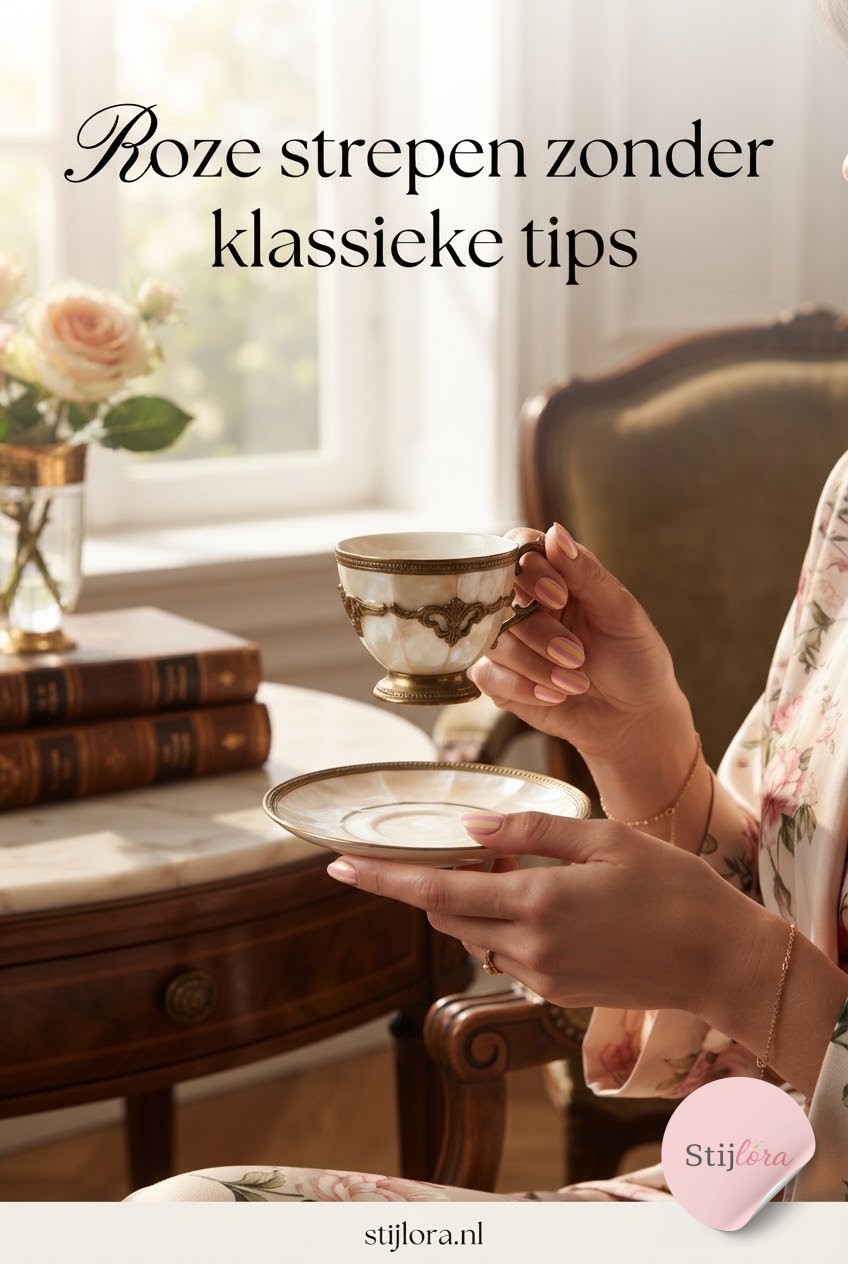 Roze strepen zonder klassieke tips