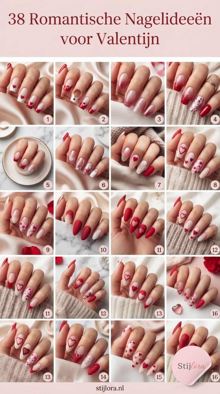 38 Romantische Nagelideeën voor Valentijn