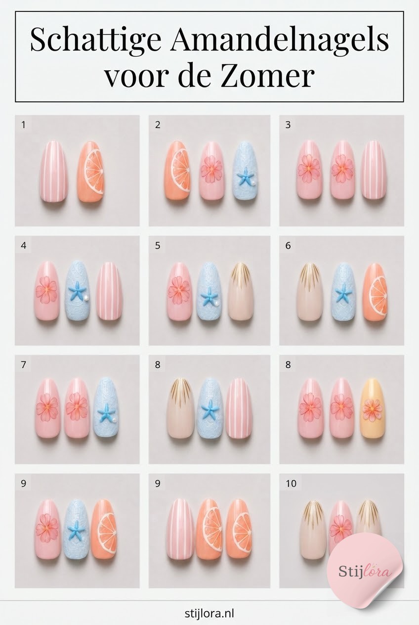 Schattige Amandelnagels voor de Zomer