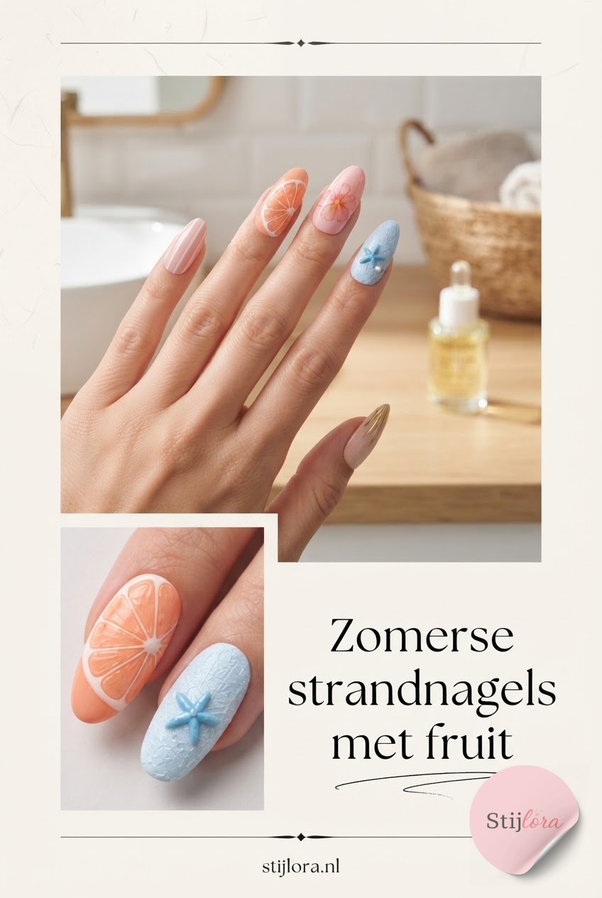 Zomerse strandnagels met fruit