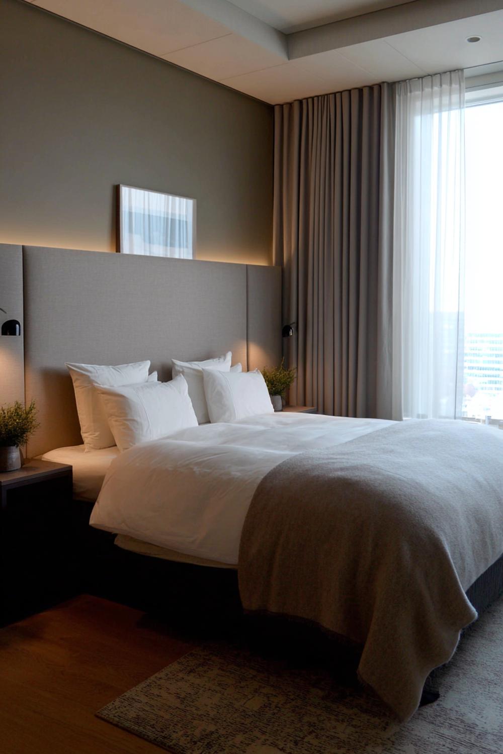 1. Room ideas bedroom met hotelchique bedwand en zachte verlichting