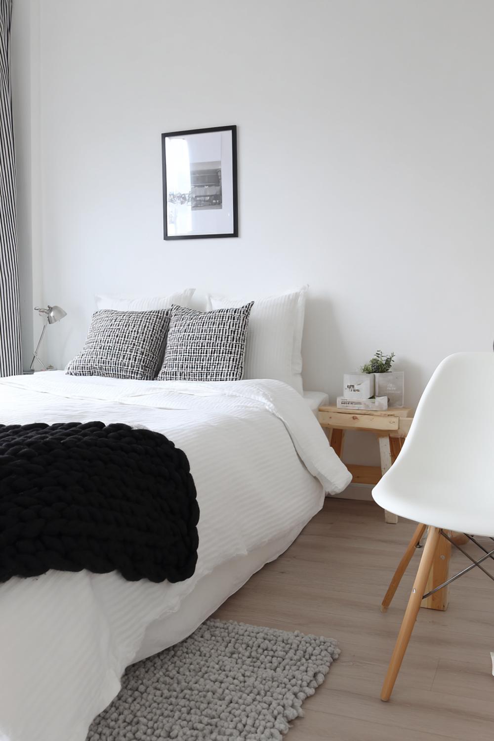 4. Room ideas bedroom met Scandinavisch wit en zwart contrast