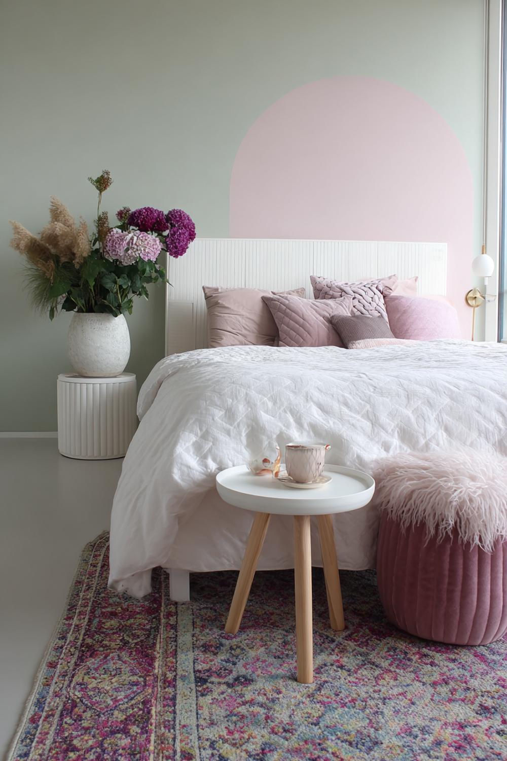 7. Room ideas bedroom met romantische pastels en gebogen vormen
